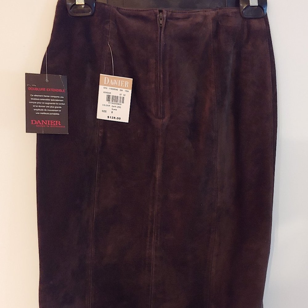 Danier Brown Suede Leather Skirt